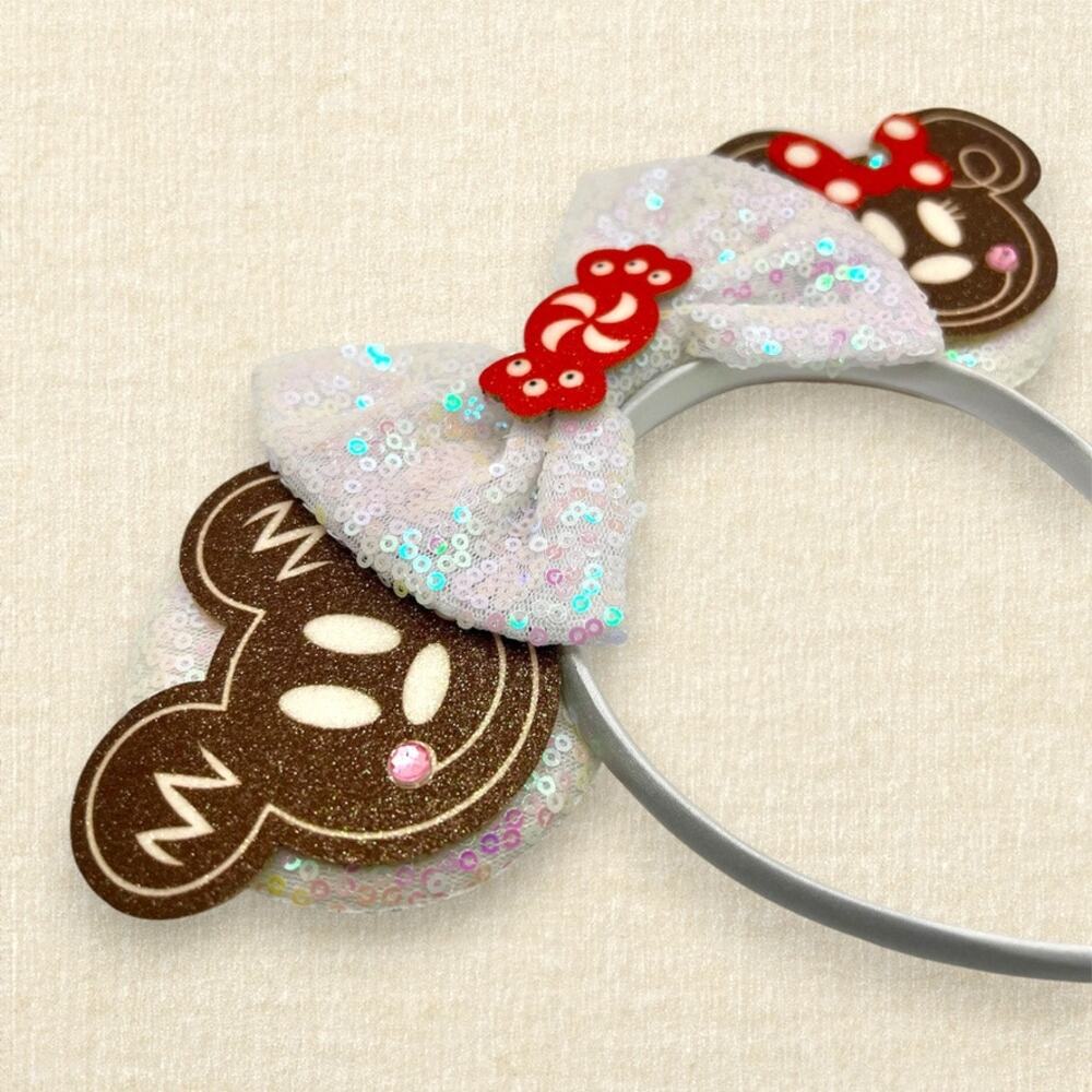 Gingerbread Cookie Minnie Ears | Disney-Inspired Christmas Mouse Ears - Picture 3 of 4